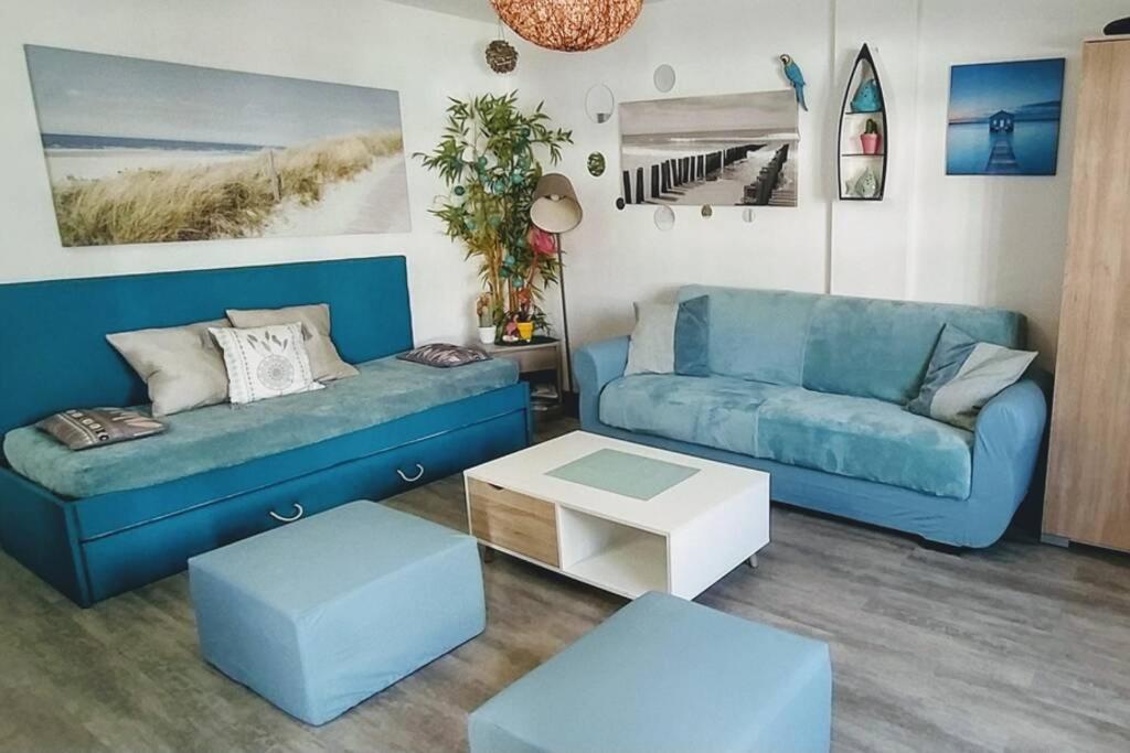 Apartamento Appart Bleu Azur à Olhos D'agua 5mn De La Plage. *